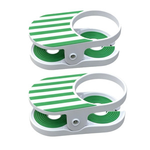 Clip-On Drink Holder Blue Striped Plastic Portable Cup Holder For Household Daily Use - Product Image 3