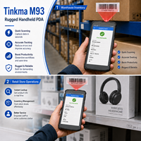 Terminal portable durci Tinkma M93 Android 15 5G avec scanner de codes-barres 6 pouces et batterie 5000 mAh pour la logistique et l'inventaire d'entrepôt