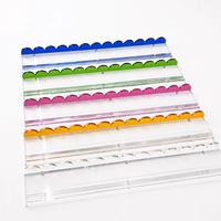 Règle de Mahjong ondulée en acrylique transparent coloré durable de 20 ou 17,5 pouces pour jeux de société et divertissement en famille
