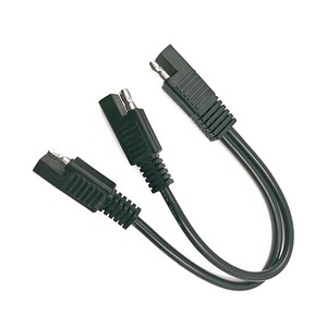 2ピン 1対2 SAEコネクタ Yスプリッター充電プラグ延長ケーブル配線ハーネス - Product Image 1