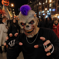 Masque de Monstre en Latex Réaliste Tendance en Gros, Masque Crâne Halloween Intégral avec Détails 3D pour Cosplay, Fête Adulte et Spectacle Scénique