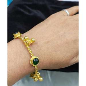 Brazalete de Cobre Chapado en Oro con Dijes de Princesa/Flor/Cruz, Brazalete Ajustable con Apertura, Joyería de Cobre al por Mayor - Product Image 6