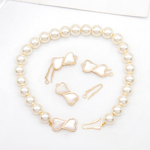 Heart Shape Mother Of Pearl Clasp For <b>Bracelet</b> Making DIY Jewelry Accessories 14K Gold Plated <b>Copper</b> Findings - Product Image 2