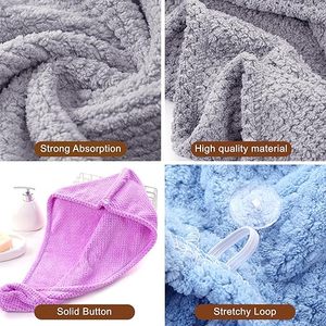 Serviette de bain en microfibre corail à séchage rapide, très absorbante, douce, design turban, pour adultes et enfants, usage domestique - Product Image 6