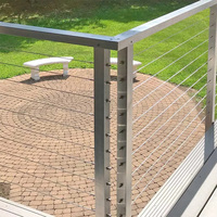 Balustrade en fil métallique HIMOWAY, main courante montée sur le dessus, garde-corps pour terrasse, balcon, clôture extérieure, garde-corps en câble