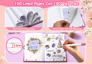 Diario A5 con Farfalla, Quaderni Carini con Lucchetto e Chiave per Ragazze, Regali Disponibili - Product Image 4