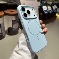 Coque magnétique anti-chute en silicone liquide monobloc avec anneau de maintien pour iPhone 16 Pro Max et 17
