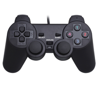 Controlador USB con Cable para WinXP/Win7/Win8/Win10, Joystick para Computadora Portátil, Joystick para Juegos de PC con Vibración Negra