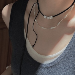 Collier de luxe pour femme en argent pur S925 et or 18 carats, design émouvant en forme de cœur, pendentifs et breloques bleu ciel, motif sucre de roche bleu marine - Product Image 2