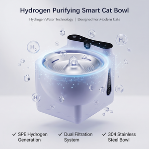 Fontaine à eau pour chat riche en hydrogène, distributeur d'eau pour animaux de compagnie en acier inoxydable, double filtration, soin intelligent pour la maison - Product Image 2
