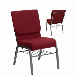 Chaise en éponge épaisse, siège commercial robuste pour église avec verrouillage interlock, 4 pièces