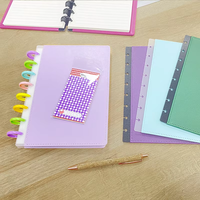 Planificateur personnalisé de luxe en cuir PU avec disques A5 et B5, carnet de notes à spirale de 100 feuilles avec jeu de séparateurs et logo en relief