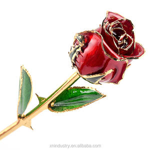 San valentino all'ingrosso fatto a mano semi-fioritura Rose fresche conservati con gambo 24k oro immerso rosa eterna - Product Image 2