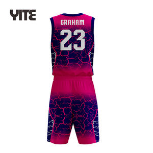 رخيصة الثمن تلوين كلية كرة السلة جيرسي اللون الوردي Witn منخفضة موك - Product Image 2