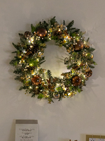Guirlande de Noël de style nordique, couleur marron, à suspendre à la porte, bricolage, décoration murale pour la maison, salon