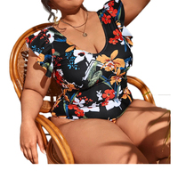 Vêtements de plage grande taille en gros, bikinis sexy pour femmes à forte poitrine, imprimé africain, maillot de bain une pièce, femmes rondes