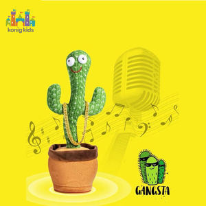 Jouet cactus parlant en peluche Konig Kids, chansons anglaises, chant, balancement, enregistrement, danse, jouet musical cactus - Product Image 5