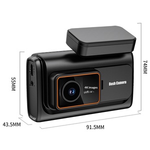 Caméra embarquée Ultra HD 4K à 3 voies, double objectif 2K pour habitacle et arrière, triple objectif, enregistreur vidéo de <span class=keywords><strong>voiture</strong></span> avec application téléphonique, suivi GPS, vision nocturne IR - Product Image 1