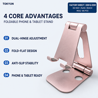 Soporte Plegable Ajustable de Aleación de Aluminio para Teléfono de Escritorio, Soporte Universal para Teléfono Móvil y Tableta, Personalizado, Venta al por Mayor, OEM, ODM, Fábrica