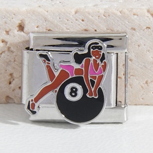 Nuevos Dijes Italianos a Granel de Acero Inoxidable para DIY, con diseños de Tía, Guitarra, Cruz, Billar, para Pulseras Italianas - Product Image 6