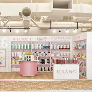 Mostrador de barra de Perfume personalizado de alta calidad, iluminación LED, vitrina de vidrio cosmético para decoración de muebles de tienda de maquillaje - Product Image 1