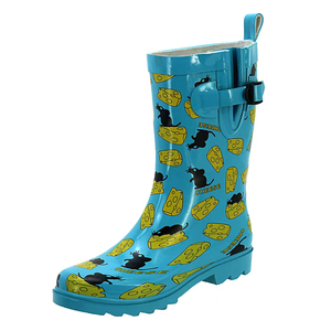 Bottes <span class=keywords><strong>de</strong></span> <span class=keywords><strong>pluie</strong></span> pour femmes YL323, mi-mollet, en tissu <span class=keywords><strong>de</strong></span> coton personnalisé, imperméables, en caoutchouc, pour le jardin et l'extérieur - Product Image 1