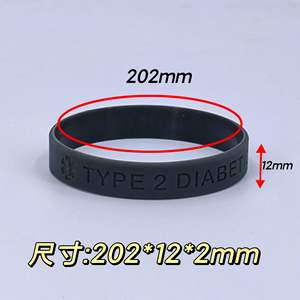 Pulsera de Silicona Casual Redonda para Diabéticos Tipo 2, Paquete de 5, Pulsera de Alerta Médica, Joyería Unisex - Product Image 4