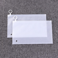 Sac de rangement transparent en PE avec anneau de traction pour lunettes, montres, colliers, emballage cosmétique givré, écouteurs, bijoux, pendentifs