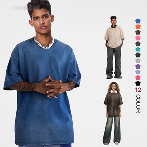 AK03 Vente en gros de t-shirts vierges 100% coton, impression graphique personnalisée, t-shirt pour homme, lavage à l'acide - Product Image 1