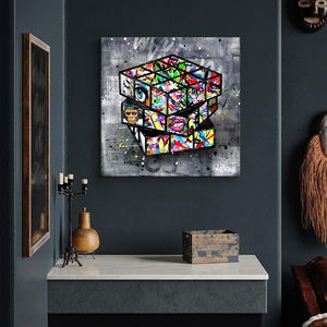 バンクシー風ストリートグラフィティウォールアートポスター キャンバス絵画 リビングルーム装飾 モダンポップアート 寝室用壁掛け壁画 - Product Image 1