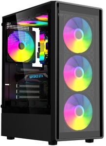 Gabinete <span class=keywords><strong>de</strong></span> PC LY Personalizado <span class=keywords><strong>de</strong></span> Torre Media con Panel Frontal <span class=keywords><strong>de</strong></span> Malla y Vidrio Templado, Micro ATX, para Juegos - Product Image 4