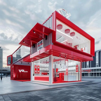 Maison conteneur préfabriquée extensible à 2 étages, design mobile empilable pour cafés, restaurants, et espaces alimentaires modulaires, maison de 40 pieds