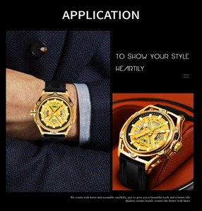 Forsining fsg8282m3 sang trọng Vàng Trường hợp bộ xương tự động gió <span class=keywords><strong>c</strong></span>ủa nam giới Đồng hồ <span class=keywords><strong>c</strong></span>ơ khí sáng Silicone thể thao đồng hồ đeo tay - Product Image 5