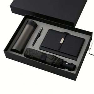 Ensemble Cadeau Personnalisé de Luxe : Parapluie Promotionnel, Bouteille Isotherme, Carnet A5, Stylo – Cadeaux d'Entreprise, Emballage en Carton - Product Image 1