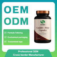 Capsules végétales de Coenzyme Q10 PQQ personnalisées en usine, antioxydant cellulaire quotidien, bien-être cardiaque, complément alimentaire à marque privée
