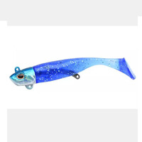 Leurre souple 92mm 16G avec tête plombée, leurre souple en forme de poisson pré-monté avec queue en T et hameçon pour eau salée et eau douce, vente en gros OEM