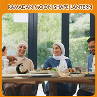 Lanterne du Ramadan pour la maison, centre de table, lune croissante suspendue, lampe de nuit LED, Eid Mubarak, Ramazan, Hari Raya, décorations de table, lumières