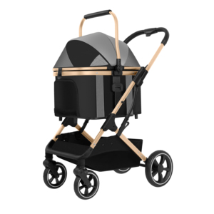 Poussette réversible pour animaux de compagnie avec poignée, pliage à une touche, chariot portable pour <span class=keywords><strong>chien</strong></span> et chat pour les voyages en extérieur - Product Image 1
