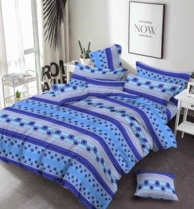 Drap de lit en microfibre bleue simple brossée, tissé 100% polyester, vente en gros, ensemble de literie - Product Image 4