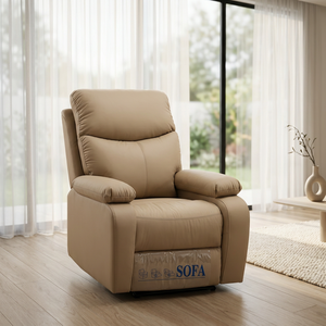 Modern PU Leather Recliner Chair Manual Living Room Furniture Solid Back Leisure Chair Contemporary Design - Product Image 1
