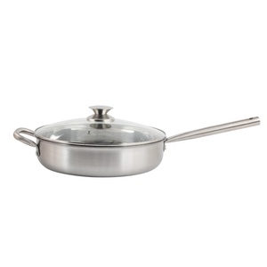 Tri-Ply Stainless Steel <b>Frying</b> <b>Pan</b> With Glass <b>Lid</b> - Product Image 1