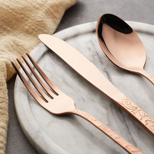 Cubiertos de grado alimenticio, cubiertos de acero inoxidable 410, 4 Uds., cuchillo, tenedor y cuchara, juego de cubiertos <span class=keywords><strong>para</strong></span> boda, Hotel, restaurante - Product Image 2