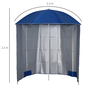 Nuovo arrivo poliestere con rivestimento in argento Privacy tenda <span class=keywords><strong>blu</strong></span> parasole <span class=keywords><strong>ombrellone</strong></span> con parete laterale rimovibile per il giardino di pesca - Product Image 2