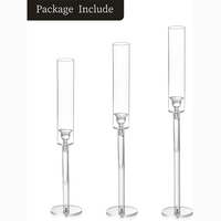 Fabrication directe, centre de table pour les fêtes, porte-bougie en verre cristal transparent en forme de pilier cylindrique, vente en gros pour mariage