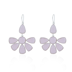 ต่างหูเรซินหยดน้ำวงกลมรูปดอกไม้กุหลาบควอตซ์สโมควอตซ์สองแบบสำหรับงานแต่งงานใช้ประจำวันไอเดียของขวัญงานปาร์ตี้-ขายส่ง - Product Image 4