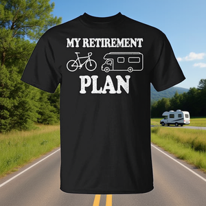 Camiseta My Retirement Plan Bicycle Motor Home Life para adultos, unisex, manga corta, cuello redondo, serigrafía - Product Image 3