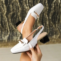 Nouvelles Sandales Slingback Confortables en Cuir Verni pour Femme, Talon Bas de 4 cm, Idéales pour l'Été et les Fêtes, Collection 2026
