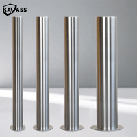 KAVASS Prix Spécial Poli 316 Montage en surface en acier inoxydable finition brossée Borne de sécurité ronde