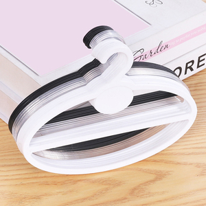 Colgador de bufanda ovalado de plástico negro personalizado transfronterizo con gancho de toalla de ahorro de espacio de barra transversal para almacenamiento de ropa de armario - Product Image 2