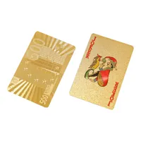 Cartas de póker de Casino en miniatura, personalizadas, de aluminio dorado de lujo, impermeables